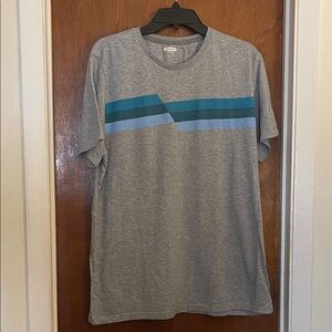 Old Navy Gray Tee with Blue Stripes